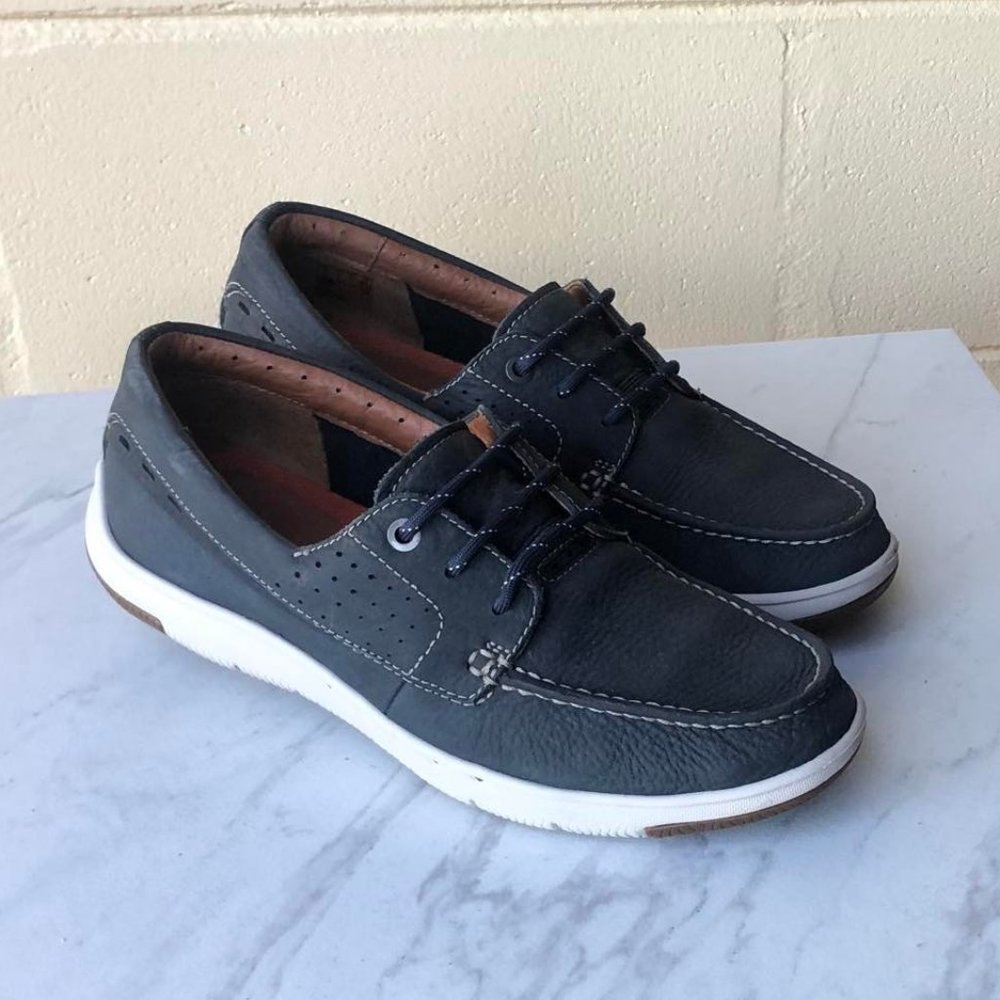 Clarks Un Maslow Edge Blue Nubuck Men's Shoes Size US 8